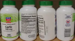 Label for Garlic 580 mg