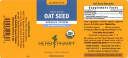 Label for Oat Seed Alcohol-Free