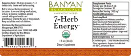 Label for 7-Herb Energy