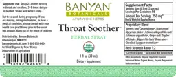 Label for Throat Soother
