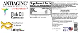Label for Fish Oil Concentrate