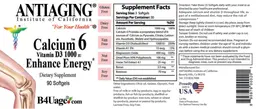 Label for Calcium 6 Enhance Energy