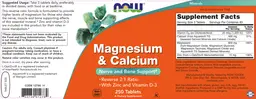 Label for Magnesium & Calcium