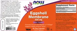 Label for Eggshell Membrane 500 mg