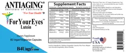 Label for For Your Eyes Lutein
