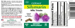 Label for Silymarin Milk Thistle 620 mg