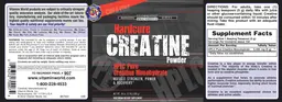 Label for Hardcore Creatine Powder