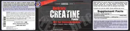 Label for Hardcore Creatine Powder