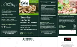 Label for Everyday Immune Mushrooms & Herbs