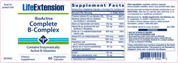 Label for BioActive Complete B-Complex