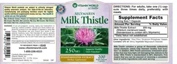 Label for Silymarin Milk Thistle 250 mg