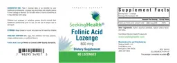 Label for Folinic Acid Lozenge 800 mcg