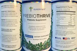 Label for PrebioThrive Unflavored