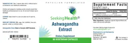 Label for Ashwagandha Extract