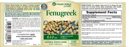 Label for Fenugreek 610 mg