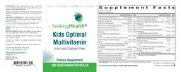 Label for Kids Optimal Multivitamin