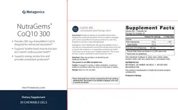 Label for NutraGems CoQ10 300