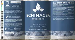 Label for Echinacea Pure 800 mg