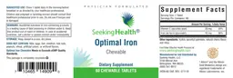 Label for Optimal Iron Chewable