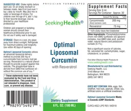 Label for Optimal Liposomal Curcumin with Resveratrol