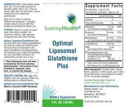 Label for Optimal Liposomal Glutathione Plus