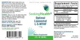 Label for Optimal Liposomal L-5-MTHF 1 mg