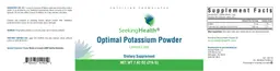 Label for Optimal Potassium Powder Lemon-Lime