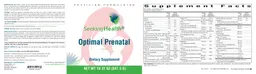Label for Optimal Prenatal Vanilla