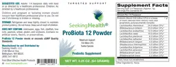 Label for ProBiota 12 Powder