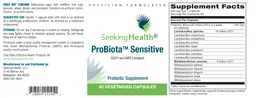 Label for ProBiota Sensitive
