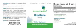 Label for Riboflavin 400 mg