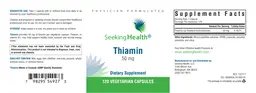 Label for Thiamin 50 mg