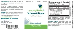Label for Vitamin A Drops 1,507 mcg RAE