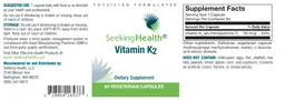Label for Vitamin K2