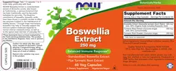 Label for Boswellia Extract 250 mg