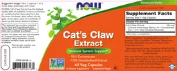 Label for Cat's Claw Extract