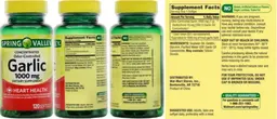 Label for Concentrated Odor-Controlled Garlic 1000 mg