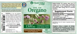 Label for Oil Of Oregano 1500 mg