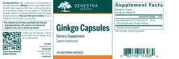 Label for Ginkgo Capsules