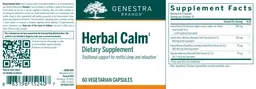 Label for Herbal Calm