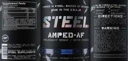 Label for Amped-AF Blue Raspberry