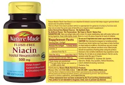 Label for Flush-Free Niacin 500 mg