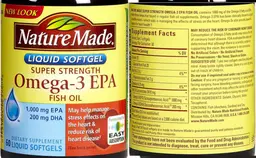 Label for Super Strength Omega-3 EPA Fish Oil