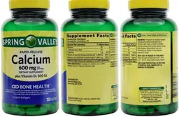 Label for Calcium 600 mg plus Vitamin D3 500 IU