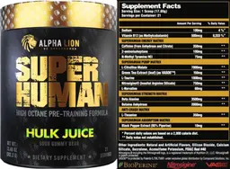 Label for Superhuman Sour Gummy Bear