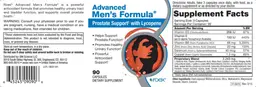 Label for Advanced Men's Formula