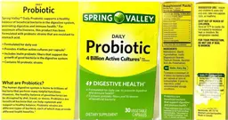 Label for Daily Probiotic 4 Billion Active Cultures