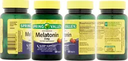 Label for Fast-Dissolve Melatonin 3 mg Artificial Strawberry Flavor