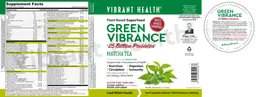 Label for Green Vibrance Matcha Tea