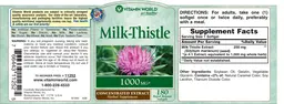 Label for Milk-Thistle 1000 mg